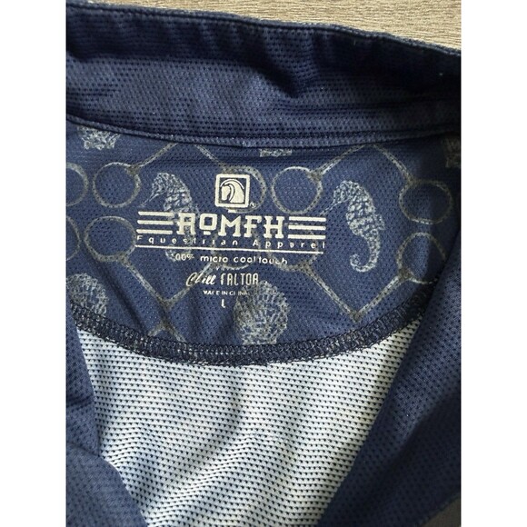 Romfh Ladies Chill Factor Long Sleeve 1/4 Zip Blue Shirt Large Seahorse Shells - Picture 3 of 7